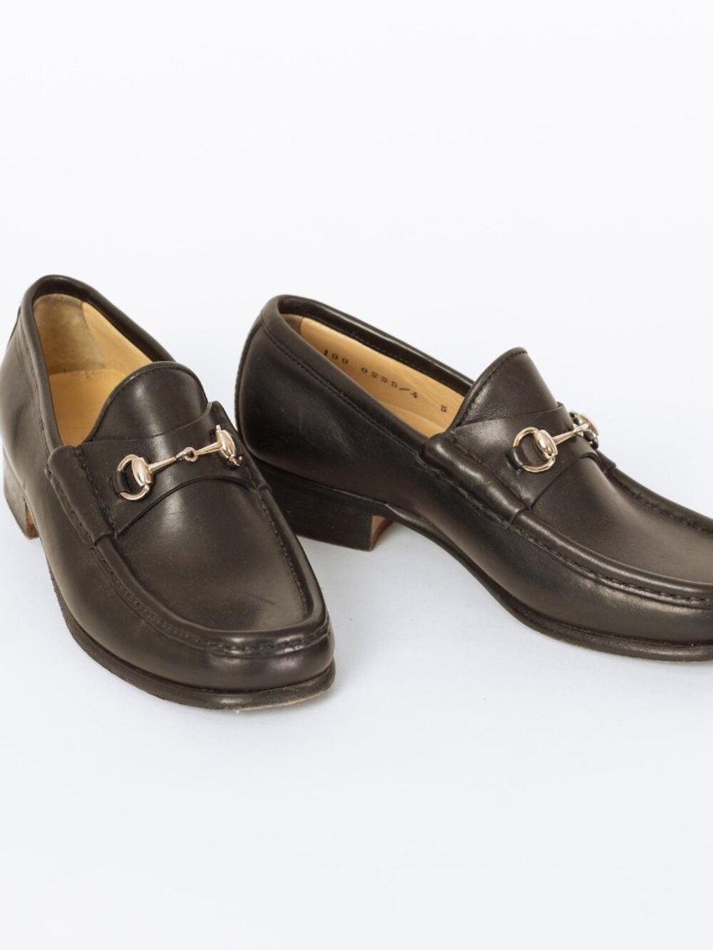 Vintage Gucci 90s Black Leather Horsebit Loafers - Size 5 - Picture 2 of 7